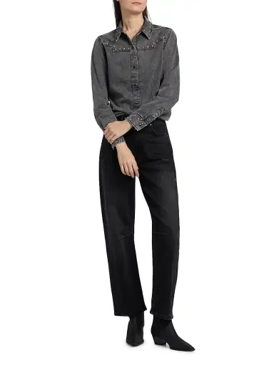 RAILS Women's Vinea Studded Point-Collar Denim Shirt | Thumbnail 2 RAILS Women's Vinea Studded Point-Collar Denim Shirt | Thumbnail 2