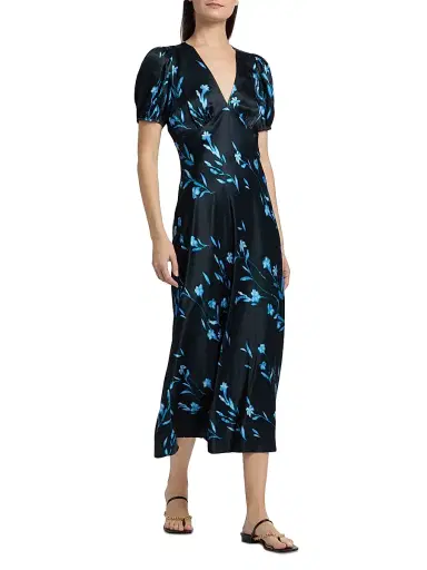 Rails Women's Junia Puff-Sleeve Floral Midi-Dress - Blue Carnation | Thumbnail 2 Rails Women's Junia Puff-Sleeve Floral Midi-Dress - Blue Carnation | Thumbnail 2
