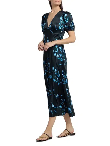 Rails Women's Junia Puff-Sleeve Floral Midi-Dress - Blue Carnation | Thumbnail 4 Rails Women's Junia Puff-Sleeve Floral Midi-Dress - Blue Carnation | Thumbnail 4