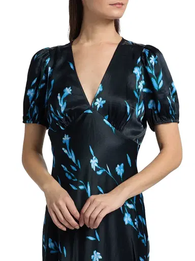 Rails Women's Junia Puff-Sleeve Floral Midi-Dress - Blue Carnation | Thumbnail 6 Rails Women's Junia Puff-Sleeve Floral Midi-Dress - Blue Carnation | Thumbnail 6