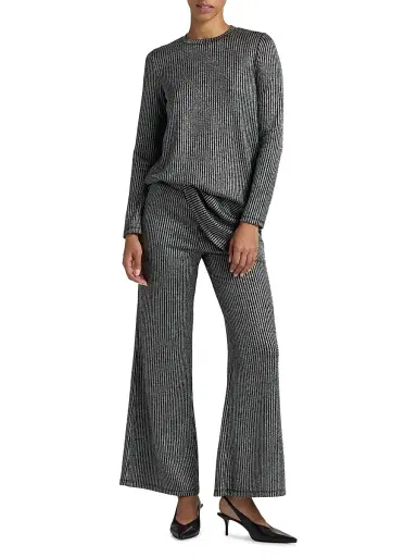 Johnny Was Women's Jenna Easy Metallic Rib-Knit Pants | Thumbnail 2 Johnny Was Women's Jenna Easy Metallic Rib-Knit Pants | Thumbnail 2