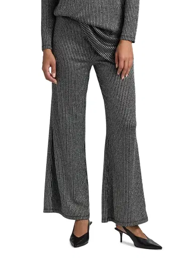 Johnny Was Women's Jenna Easy Metallic Rib-Knit Pants | Thumbnail 3 Johnny Was Women's Jenna Easy Metallic Rib-Knit Pants | Thumbnail 3