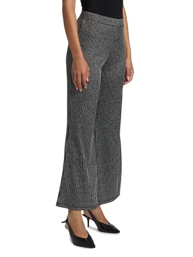 Johnny Was Women's Jenna Easy Metallic Rib-Knit Pants | Thumbnail 4 Johnny Was Women's Jenna Easy Metallic Rib-Knit Pants | Thumbnail 4