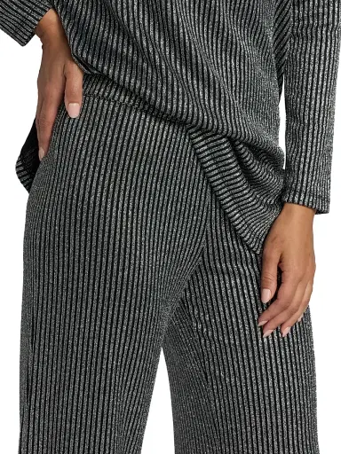 Johnny Was Women's Jenna Easy Metallic Rib-Knit Pants | Thumbnail 6 Johnny Was Women's Jenna Easy Metallic Rib-Knit Pants | Thumbnail 6