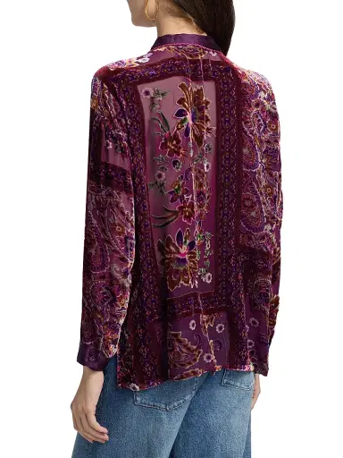 Johnny Was Women's The Slim Audrey Embroidered Floral Burnout Shirt - Domitila | Thumbnail 5 Johnny Was Women's The Slim Audrey Embroidered Floral Burnout Shirt - Domitila | Thumbnail 5