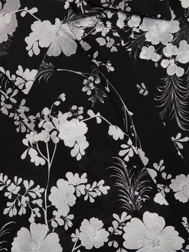 Adam Lippes Women's Mathias Floral Crêpe de Chine Silk Shirt - Black Silver | Thumbnail 7 Adam Lippes Women's Mathias Floral Crêpe de Chine Silk Shirt - Black Silver | Thumbnail 7