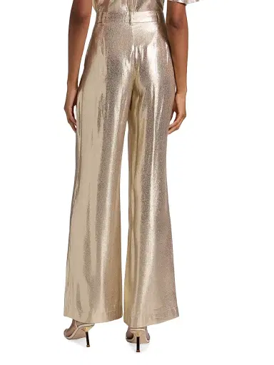Ramy Brook Women's Izzy Metallic Silk-Blend Wide-Leg Pants - Gold | Thumbnail 5 Ramy Brook Women's Izzy Metallic Silk-Blend Wide-Leg Pants - Gold | Thumbnail 5