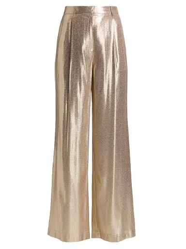 Ramy Brook Women's Izzy Metallic Silk-Blend Wide-Leg Pants - Gold | Thumbnail 1 Ramy Brook Women's Izzy Metallic Silk-Blend Wide-Leg Pants - Gold | Thumbnail 1