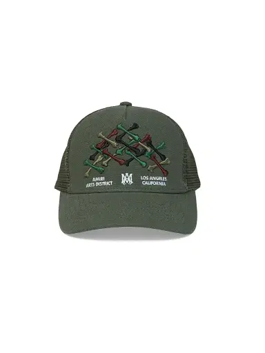 AMIRI Kid's Bones Trucker Hat - Dark Sage | Thumbnail 1 AMIRI Kid's Bones Trucker Hat - Dark Sage | Thumbnail 1