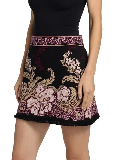 Cara Cara Women's Lindy Wool-Cotton Jacquard Miniskirt - Nouvea Black - Size Large | Thumbnail 4 Cara Cara Women's Lindy Wool-Cotton Jacquard Miniskirt - Nouvea Black - Size Large | Thumbnail 4