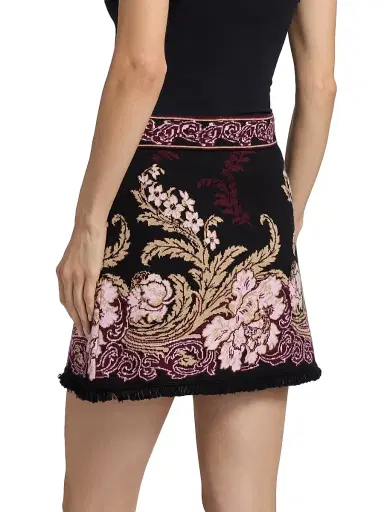 Cara Cara Women's Lindy Wool-Cotton Jacquard Miniskirt - Nouvea Black - Size Large | Thumbnail 5 Cara Cara Women's Lindy Wool-Cotton Jacquard Miniskirt - Nouvea Black - Size Large | Thumbnail 5