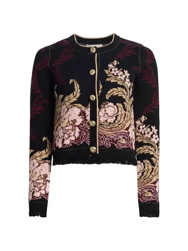 Cara Cara Women's Livi Wool-Cotton Jacquard Jacket - Nouvea Black - Size XS | Thumbnail 1 Cara Cara Women's Livi Wool-Cotton Jacquard Jacket - Nouvea Black - Size XS | Thumbnail 1
