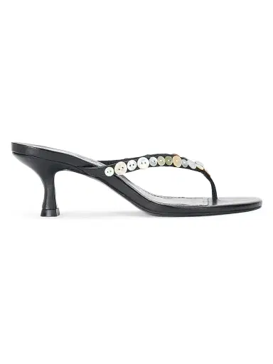 Staud Women's Freja 60MM Leather Thong Sandals - Mother Of Pearl - Size 11 | Thumbnail 1 Staud Women's Freja 60MM Leather Thong Sandals - Mother Of Pearl - Size 11 | Thumbnail 1