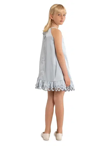 Cult Gaia Little Girl's & Girl's Vivi Satin Dress - Coastal | Thumbnail 4 Cult Gaia Little Girl's & Girl's Vivi Satin Dress - Coastal | Thumbnail 4