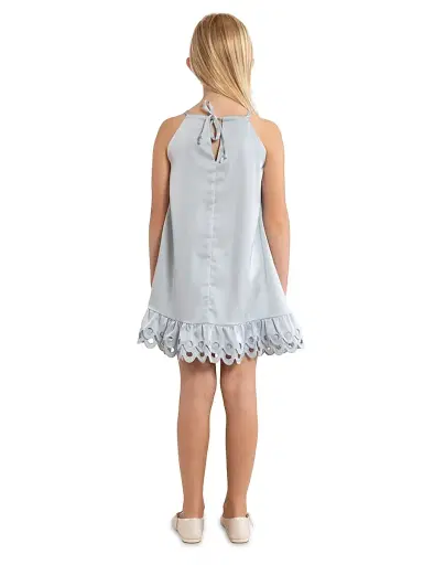Cult Gaia Little Girl's & Girl's Vivi Satin Dress - Coastal | Thumbnail 5 Cult Gaia Little Girl's & Girl's Vivi Satin Dress - Coastal | Thumbnail 5