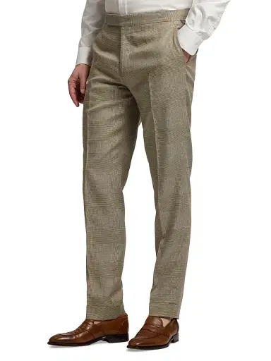Ralph Lauren Purple Label Men's Gregory Hand-Tailored Plaid Suit Trousers - Summer Sand Truffle | Thumbnail 4 Ralph Lauren Purple Label Men's Gregory Hand-Tailored Plaid Suit Trousers - Summer Sand Truffle | Thumbnail 4