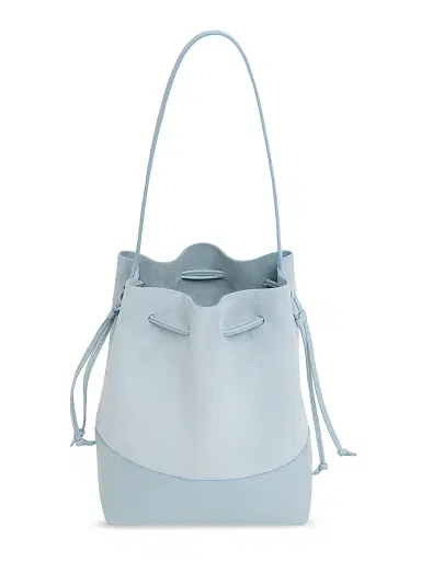 Mansur Gavriel Women's Leather & Suede Drawstring Bucket Bag - Baby Blue | Thumbnail 3 Mansur Gavriel Women's Leather & Suede Drawstring Bucket Bag - Baby Blue | Thumbnail 3