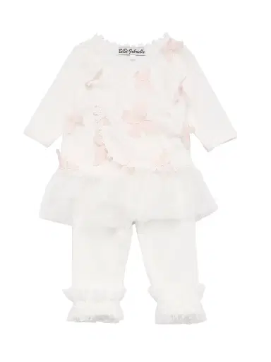 Macis Design Baby Girl's 5-Piece Wrap Top, Pants, Headband, Booties & Blanket Set - Ivory Light Pink - Size 12 Months | Thumbnail 2 Macis Design Baby Girl's 5-Piece Wrap Top, Pants, Headband, Booties & Blanket Set - Ivory Light Pink - Size 12 Months | Thumbnail 2