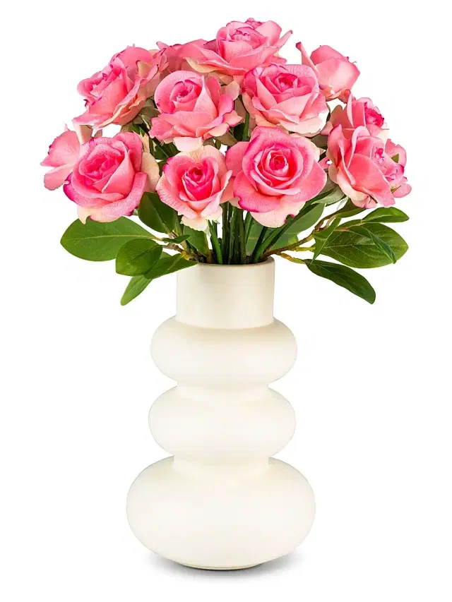 Iris Real Touch Rose Arrangement - Pink Iris Real Touch Rose Arrangement - Pink