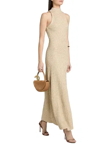 Ronny Kobo Women's Alania Sequined Knit Maxi Dress - Champagne | Thumbnail 2 Ronny Kobo Women's Alania Sequined Knit Maxi Dress - Champagne | Thumbnail 2