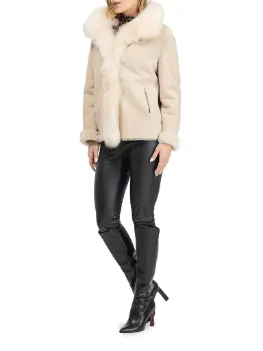 Gorski Women's Merino Toscana Lamb Jacket - Ivory - Size XL | Thumbnail 4 Gorski Women's Merino Toscana Lamb Jacket - Ivory - Size XL | Thumbnail 4