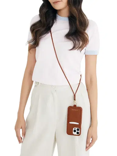 MAISON de SABRÉ Women's Sling Phone Case (iPhone 15 Pro Max) - Pecan Brown | Thumbnail 2 MAISON de SABRÉ Women's Sling Phone Case (iPhone 15 Pro Max) - Pecan Brown | Thumbnail 2