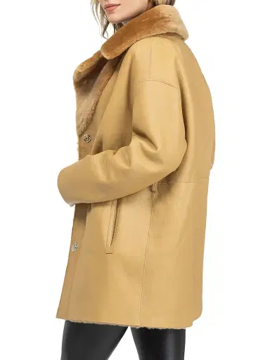 Gorski Women's Merino Shearling Lamb Stroller, Belt - Latte | Thumbnail 3 Gorski Women's Merino Shearling Lamb Stroller, Belt - Latte | Thumbnail 3