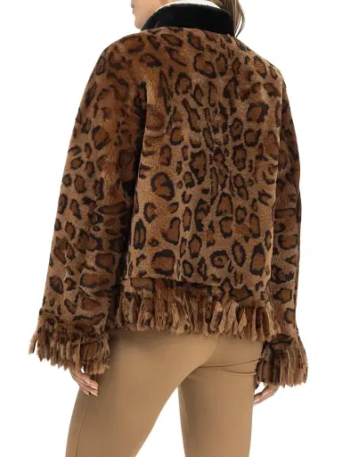 Gorski Women's Shearling Lamb Coat with Fringes - Lprd Black - Size XL | Thumbnail 4 Gorski Women's Shearling Lamb Coat with Fringes - Lprd Black - Size XL | Thumbnail 4