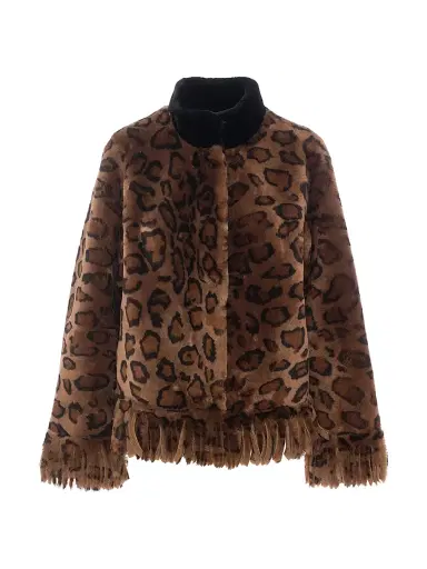 Gorski Women's Shearling Lamb Coat with Fringes - Lprd Black - Size XL | Thumbnail 1 Gorski Women's Shearling Lamb Coat with Fringes - Lprd Black - Size XL | Thumbnail 1