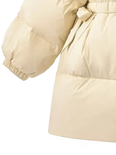 Mimi Tutu Little Girl's Ruffle-Hood Coat with Matching Scarf - Beige | Thumbnail 4 Mimi Tutu Little Girl's Ruffle-Hood Coat with Matching Scarf - Beige | Thumbnail 4