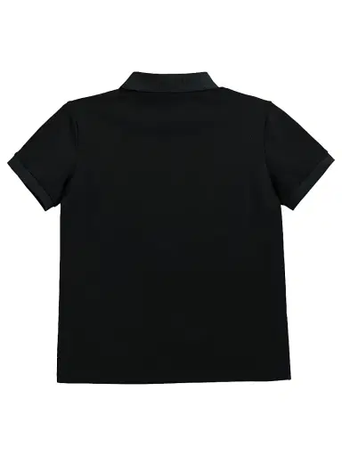 Moustache Little Boy's & Boy's Polo Shirt with Trim - Black - Size 14 | Thumbnail 2 Moustache Little Boy's & Boy's Polo Shirt with Trim - Black - Size 14 | Thumbnail 2