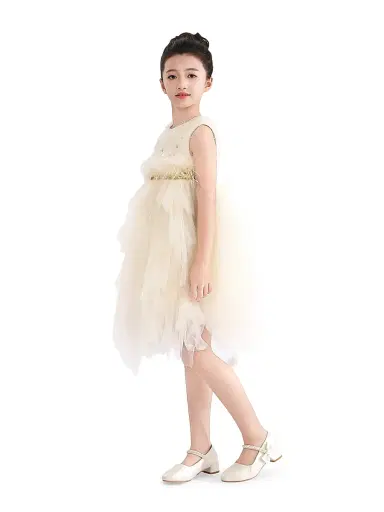 Tulleen Little Girl's & Girl's Feathered Tulle Dress - | Thumbnail 4 Tulleen Little Girl's & Girl's Feathered Tulle Dress - | Thumbnail 4