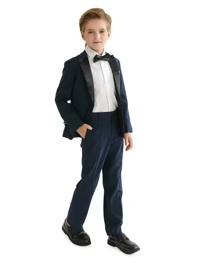 Moustache Baby Boy's, Little Boys & Boy's Peak Lapel Wool Suit - Navy - Size 14 | Thumbnail 3 Moustache Baby Boy's, Little Boys & Boy's Peak Lapel Wool Suit - Navy - Size 14 | Thumbnail 3