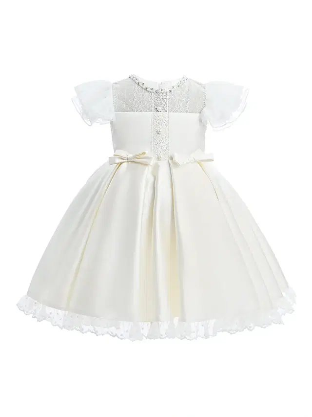 Little Girl's Lace-Trim Puff Sleeve Dress - 9 Months Little Girl's Lace-Trim Puff Sleeve Dress - 9 Months