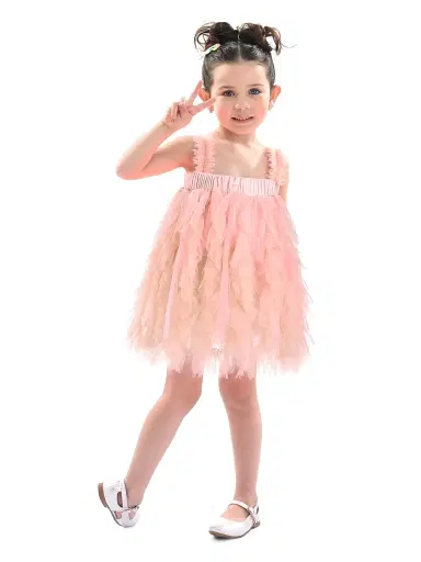 Tulleen Baby Girl's Sleeveless Ruffle Layered Dress - Pink 24 Months | Thumbnail 3 Tulleen Baby Girl's Sleeveless Ruffle Layered Dress - Pink 24 Months | Thumbnail 3