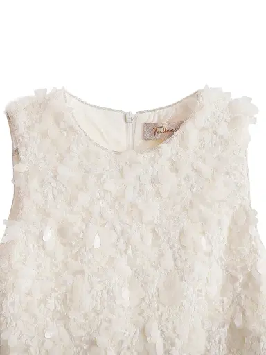 Tulleen Little Girl's & Girl's Whispered Petal Mini Dress - Cream | Thumbnail 6 Tulleen Little Girl's & Girl's Whispered Petal Mini Dress - Cream | Thumbnail 6