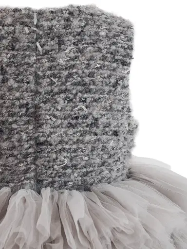 Tulleen Little Girl's & Girl's Textured Bodice Tulle Dress - Gray | Thumbnail 6 Tulleen Little Girl's & Girl's Textured Bodice Tulle Dress - Gray | Thumbnail 6