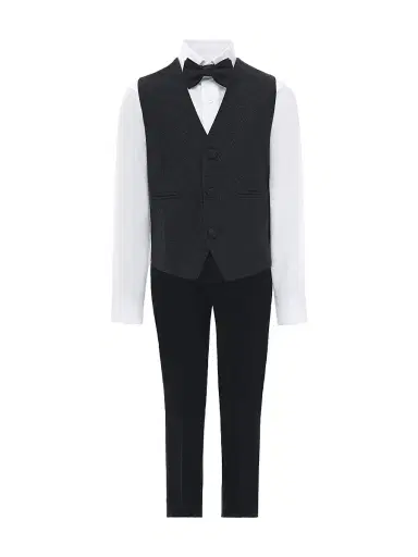 Moustache Little Boy's & Boy's Glitter Lapel Suit - Black - Size 12 | Thumbnail 3 Moustache Little Boy's & Boy's Glitter Lapel Suit - Black - Size 12 | Thumbnail 3