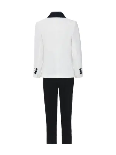 Moustache Little Boy's & Boy's Shawl Lapel Suit - White - Size 13 | Thumbnail 2 Moustache Little Boy's & Boy's Shawl Lapel Suit - White - Size 13 | Thumbnail 2