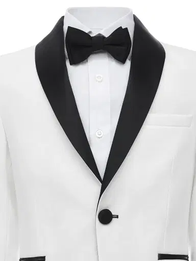 Moustache Little Boy's & Boy's Shawl Lapel Suit - White - Size 13 | Thumbnail 3 Moustache Little Boy's & Boy's Shawl Lapel Suit - White - Size 13 | Thumbnail 3