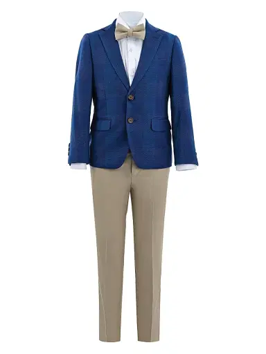 Moustache Little Boy's & Boy's Check Blazer Suit Set - Blue - Size 16 | Thumbnail 1 Moustache Little Boy's & Boy's Check Blazer Suit Set - Blue - Size 16 | Thumbnail 1
