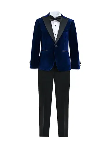 Moustache Little Boy's & Boy's Velvet Suit with Peak Lapel | Thumbnail 1 Moustache Little Boy's & Boy's Velvet Suit with Peak Lapel | Thumbnail 1
