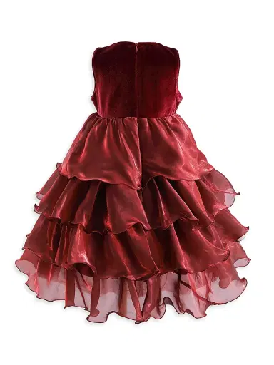 Tulleen Little Girl's & Girl's Sequin and Tiered Organza Dress - Red | Thumbnail 2 Tulleen Little Girl's & Girl's Sequin and Tiered Organza Dress - Red | Thumbnail 2