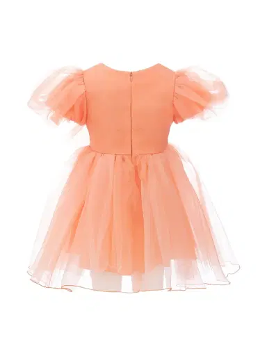 Tulleen Little Girl's & Girl's Organza Dress - Peach | Thumbnail 2 Tulleen Little Girl's & Girl's Organza Dress - Peach | Thumbnail 2