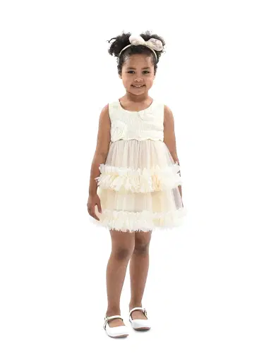 Tulleen Baby Girl's Flower Layered Tulle Dress - 24 Months | Thumbnail 3 Tulleen Baby Girl's Flower Layered Tulle Dress - 24 Months | Thumbnail 3