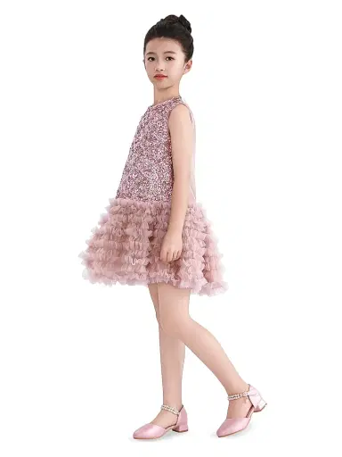 Tulleen Little Girl's & Girl's Textured Sequin Bodice Dress - Pink | Thumbnail 4 Tulleen Little Girl's & Girl's Textured Sequin Bodice Dress - Pink | Thumbnail 4