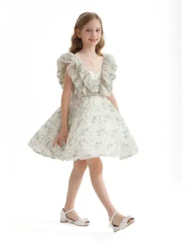 Tulleen Little Girl's & Girl's Honeydale Dress - Green | Thumbnail 3 Tulleen Little Girl's & Girl's Honeydale Dress - Green | Thumbnail 3