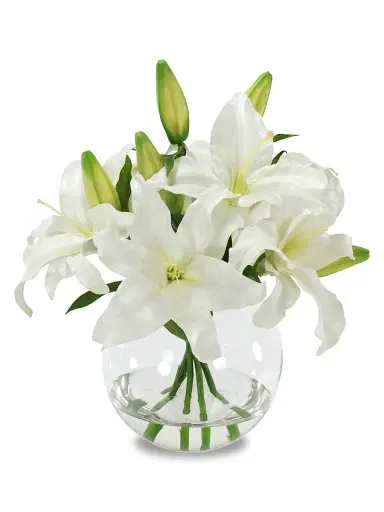 Winward Home Everyday Floral Imitation Casablanca Lily In Glass Vase | Thumbnail 1 Winward Home Everyday Floral Imitation Casablanca Lily In Glass Vase | Thumbnail 1