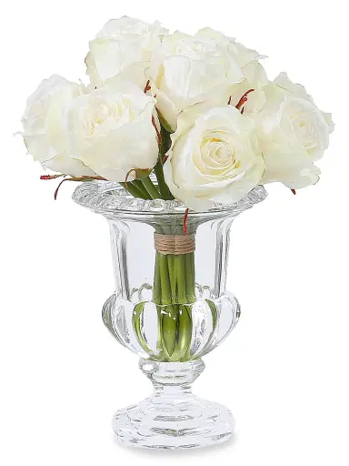 Winward Home Everyday Floral Imitation Rose in Crystal Glass Vase | Thumbnail 1 Winward Home Everyday Floral Imitation Rose in Crystal Glass Vase | Thumbnail 1