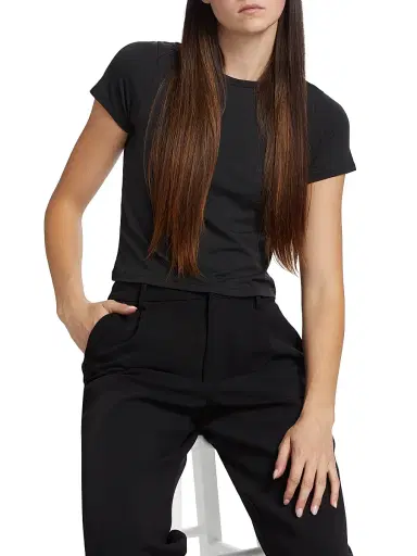 Toccin Women's Lindsey Baby T-Shirt - Washed Jet | Thumbnail 6 Toccin Women's Lindsey Baby T-Shirt - Washed Jet | Thumbnail 6